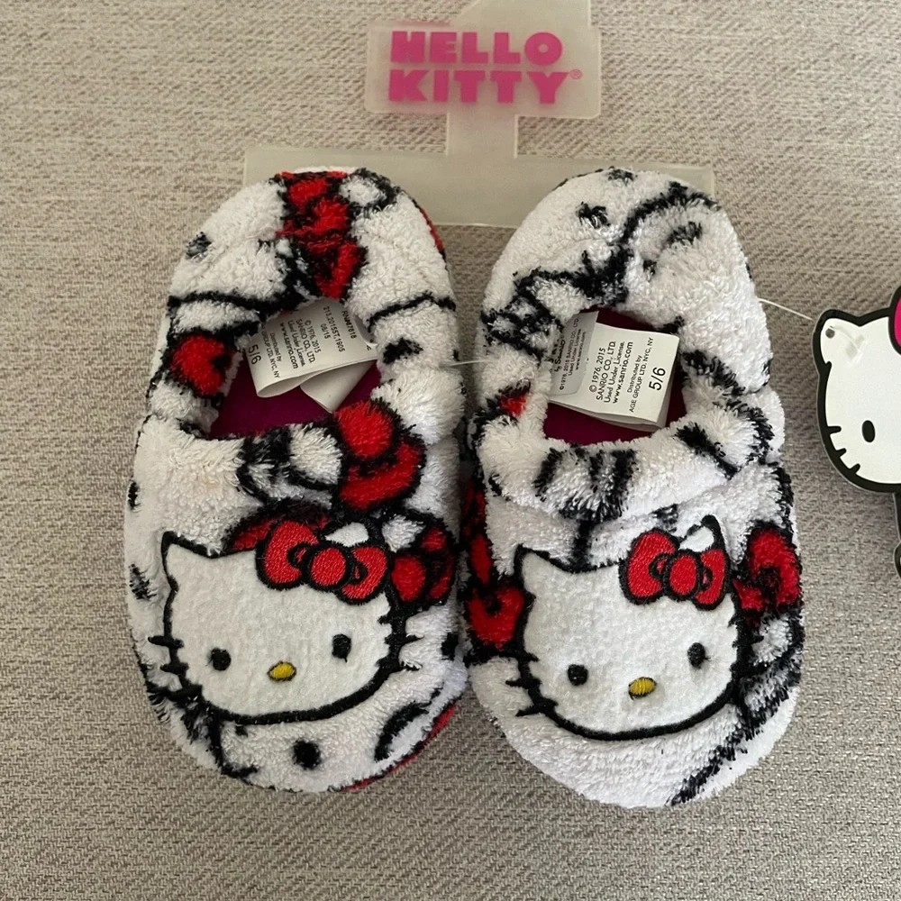 Hello Kitty Cozy Fuzzy Slippers for kids.